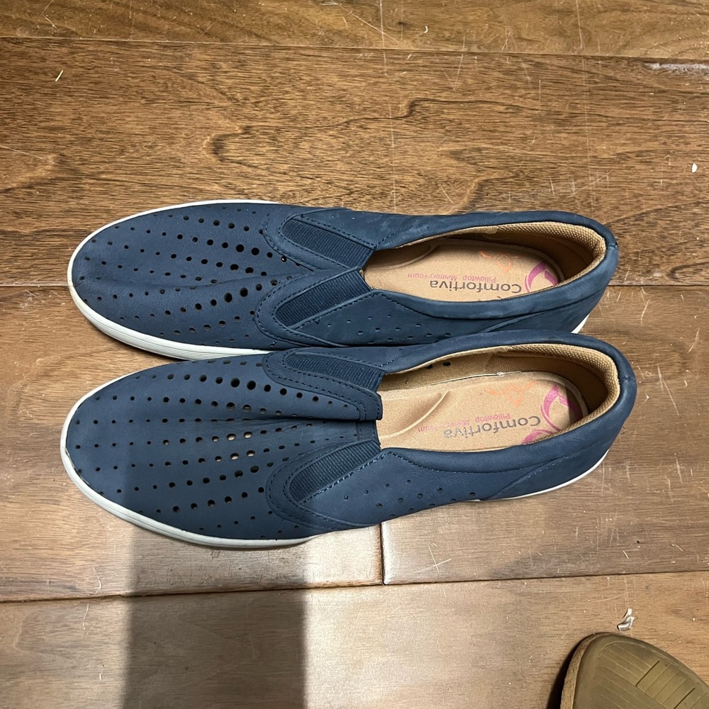Comfortiva Men's Navy Slip-On Shoes